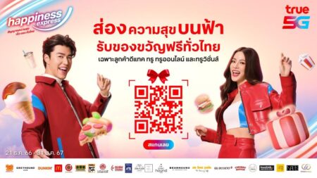 True presents ‘Nine-Baifern’ to deliver special New Year gift directly to dtac True customers. Embrace the AR trend, open your camera, “Capture happiness in the sky, receive free gifts nationwide.” Emphasizing the image of the Happiness Express, fast and powerful signals across Thailand. From today until January 31, 2024.