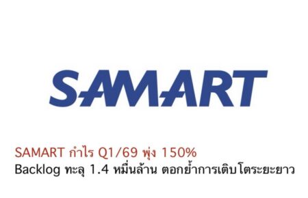 SAMART กำไร Q1/69 พุ่ง 150% Backlog ทะลุ 1.4 หมื่นล้าน ตอกย้ำการเติบโตระยะยาว