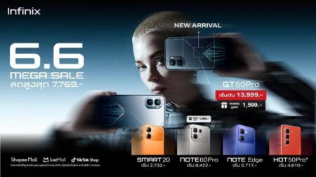 Infinix จัดหนักรับ 6.6 Mid-Year Mega Sale ลดสูงสุด 7,769 บาท ยกขบวนสมาร์ทโฟนและแก็ดเจ็ตจัดโปรเดือด