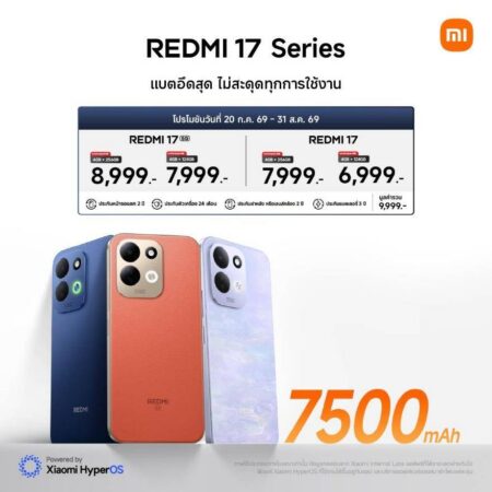 REDMI 17 Series แบตเตอรี่ความจุ 7500mAh หน้าจอขนาดใหญ่ 6.9 นิ้ว และความทนทานที่ตอบโจทย์การใช้งานในทุกวัน