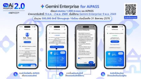 Human Intelligence จับมือ Google มอบสิทธิ์ Gemini Enterprise สำหรับผู้เรียนบน AiPASS  ฟรี 500,000 สิทธิ์ นานสูงสุด 10 เดือน เตรียมพบ Gemini 4 Argon โมเดลเรือธงรุ่นใหม่  พร้อมผู้ช่วย AI ทำงานอัตโนมัติ 24 ชั่วโมง